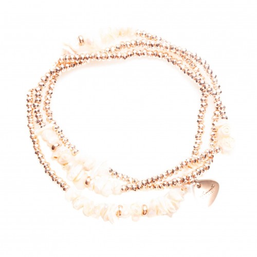 Bracciale multifilo perla