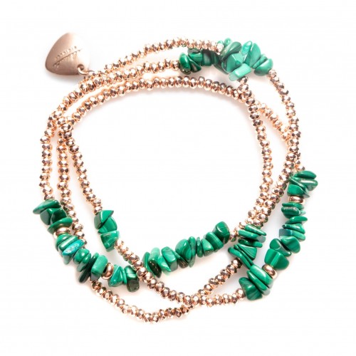 Bracciale multifilo malachite